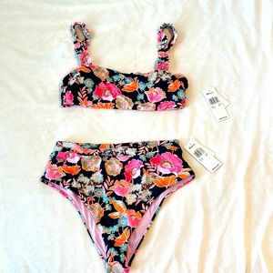 NWT Floral high waisted  bikini new with tags